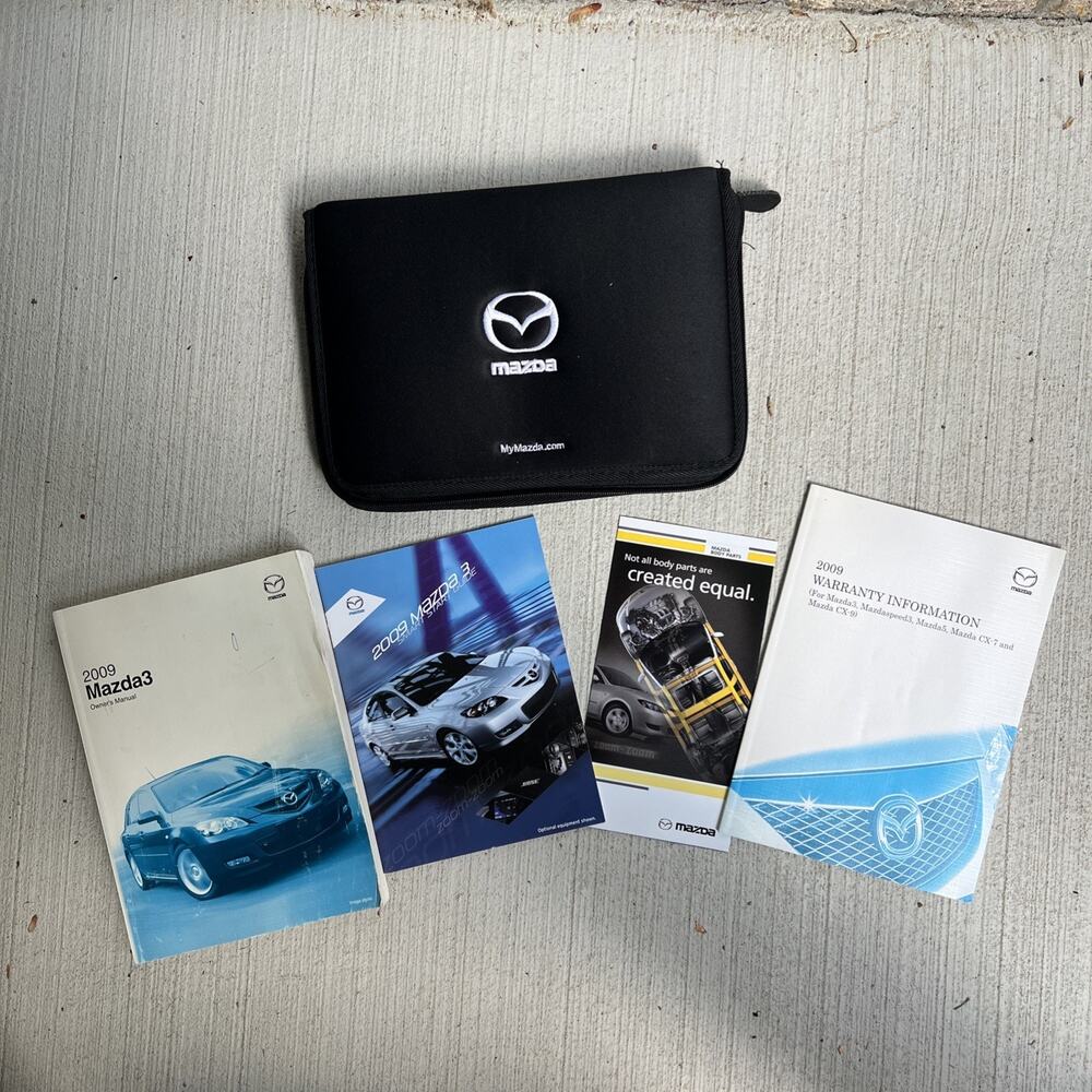 2009 Mazda 3 Owners Manual Book Set With Case